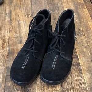 DREW Black Suede Ankle Boots